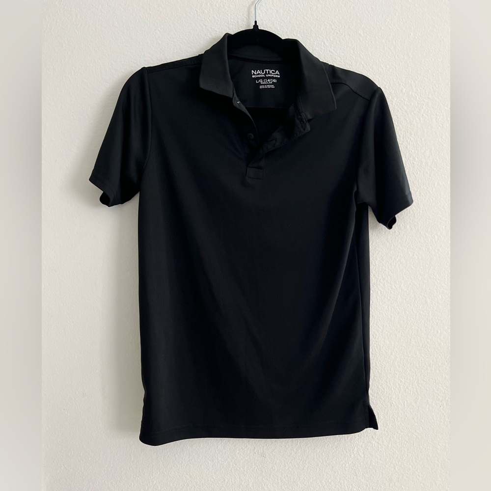 Nautica boys Classic Black Polo